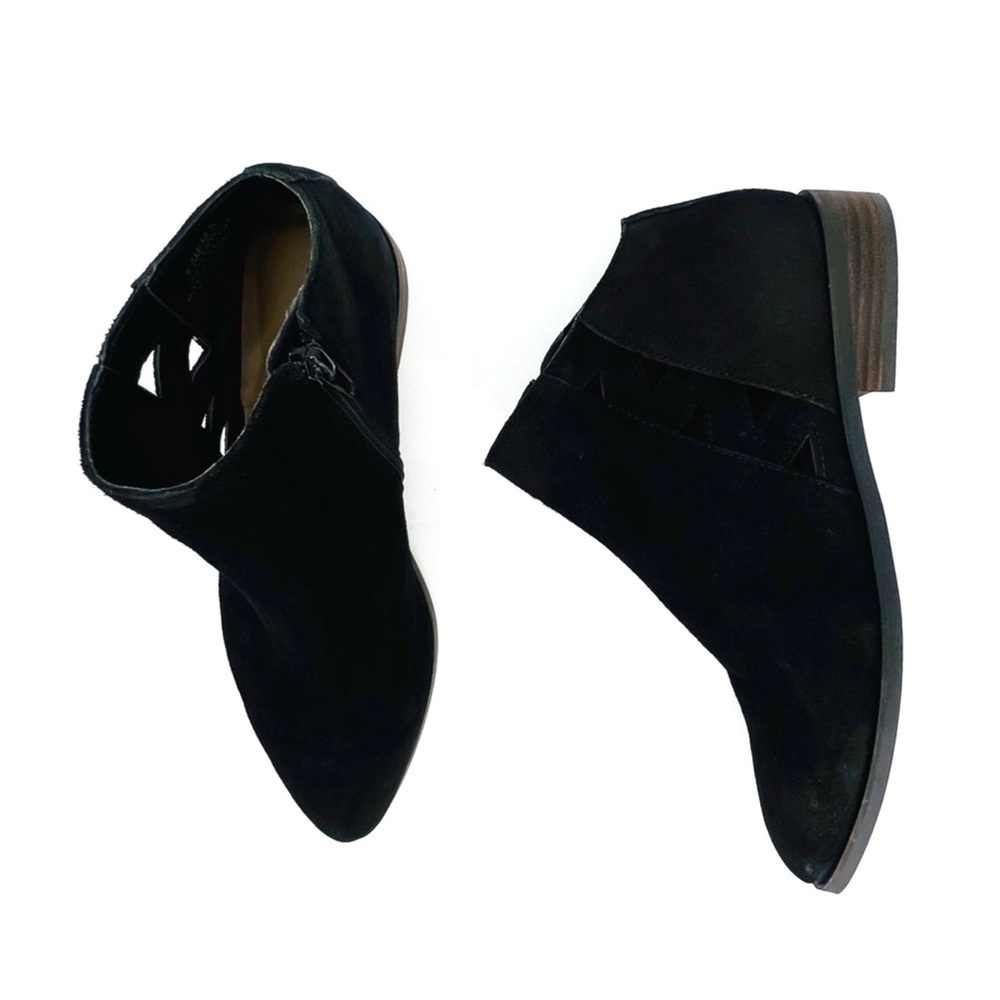 Lucky Brand Jakeela Ankle Booties Black Suede Leather Size 8.5 - Picture 13 of 13